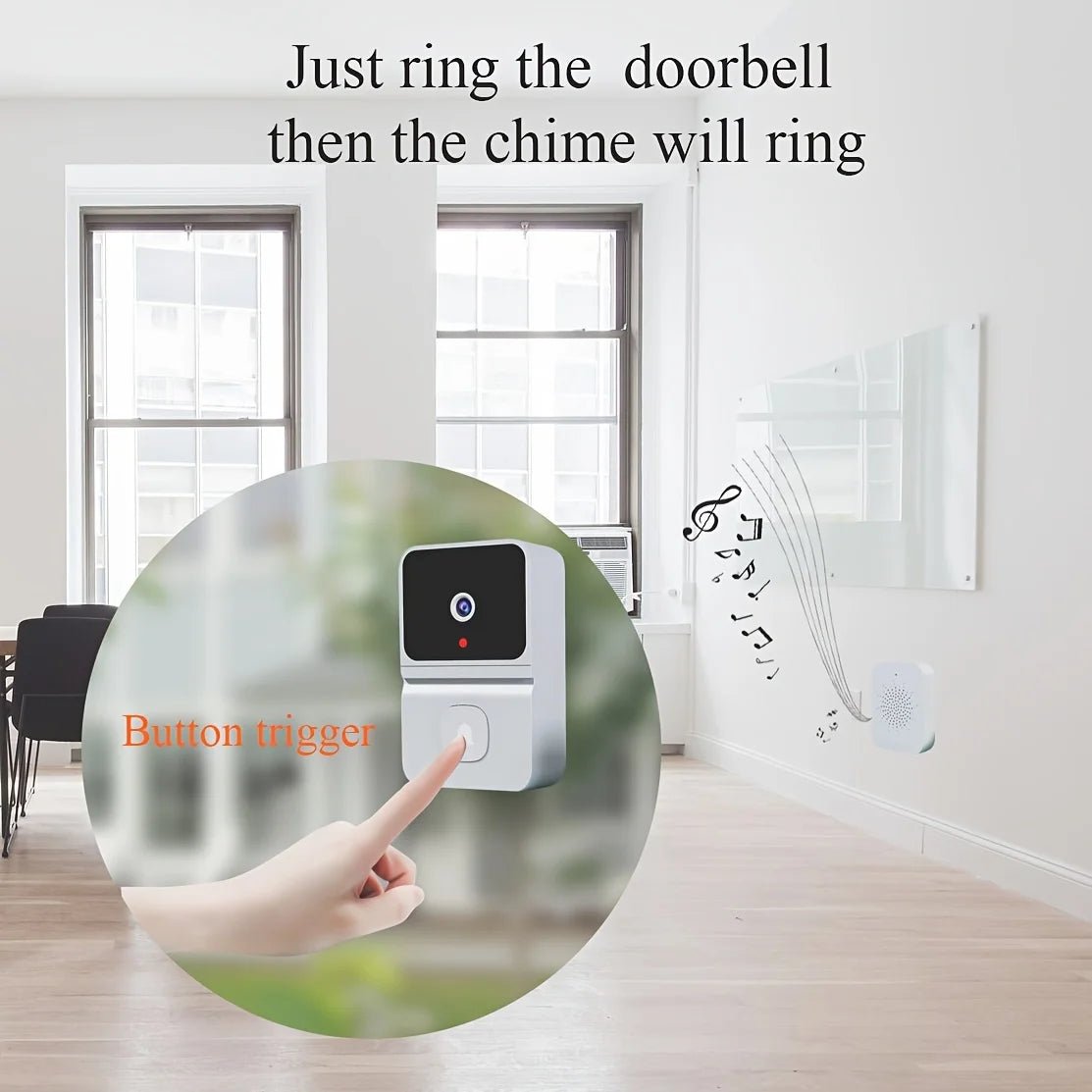 T23 Smart Visual Doorbell Two - way Intercom Infrared Night Vision Remote Monitoring Security System Wifi Video Door Bell - Amazing Gadgets Outlet