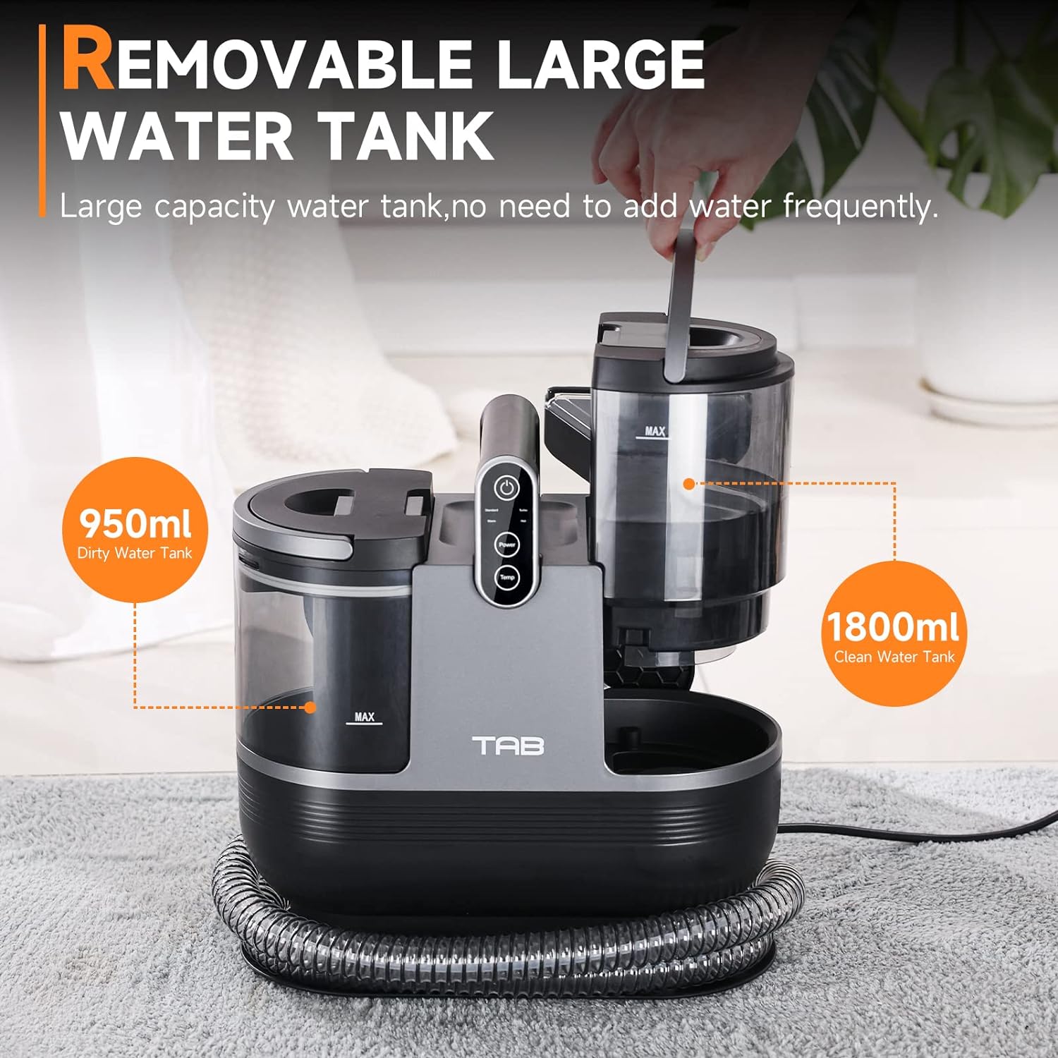 TAB Carpet Cleaner Machine, FastHeating Portable Upholstery Spot Cleaner Shampooer Machine, 14KPa Stain Remover Deep Cleaner for Pets,Stairs,Car Seat and Couch, Self - Cleaning, 140℉ Heat Wash, R6   Import  Single ASIN  Import  Multiple ASIN ×Produ - Amazing Gadgets Outlet