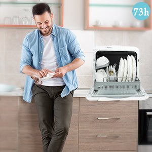 Table Top Dishwasher, Mini Countertop Dishwasher Portable, 6 Programs, Built - in 5L Water Tank, 4 Place Settings, Touch Control, LED Display, Fruit Wash, No Installation, White - Amazing Gadgets Outlet