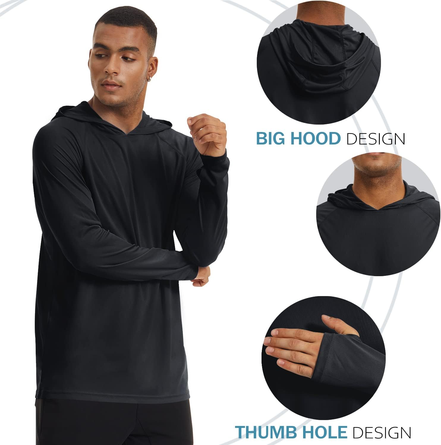 TACVASEN Men's Hoodies UPF 50+ Sun Protection Performance Long Sleeve T - Shirt Quick Dry Outdoor Hoodies - Amazing Gadgets Outlet