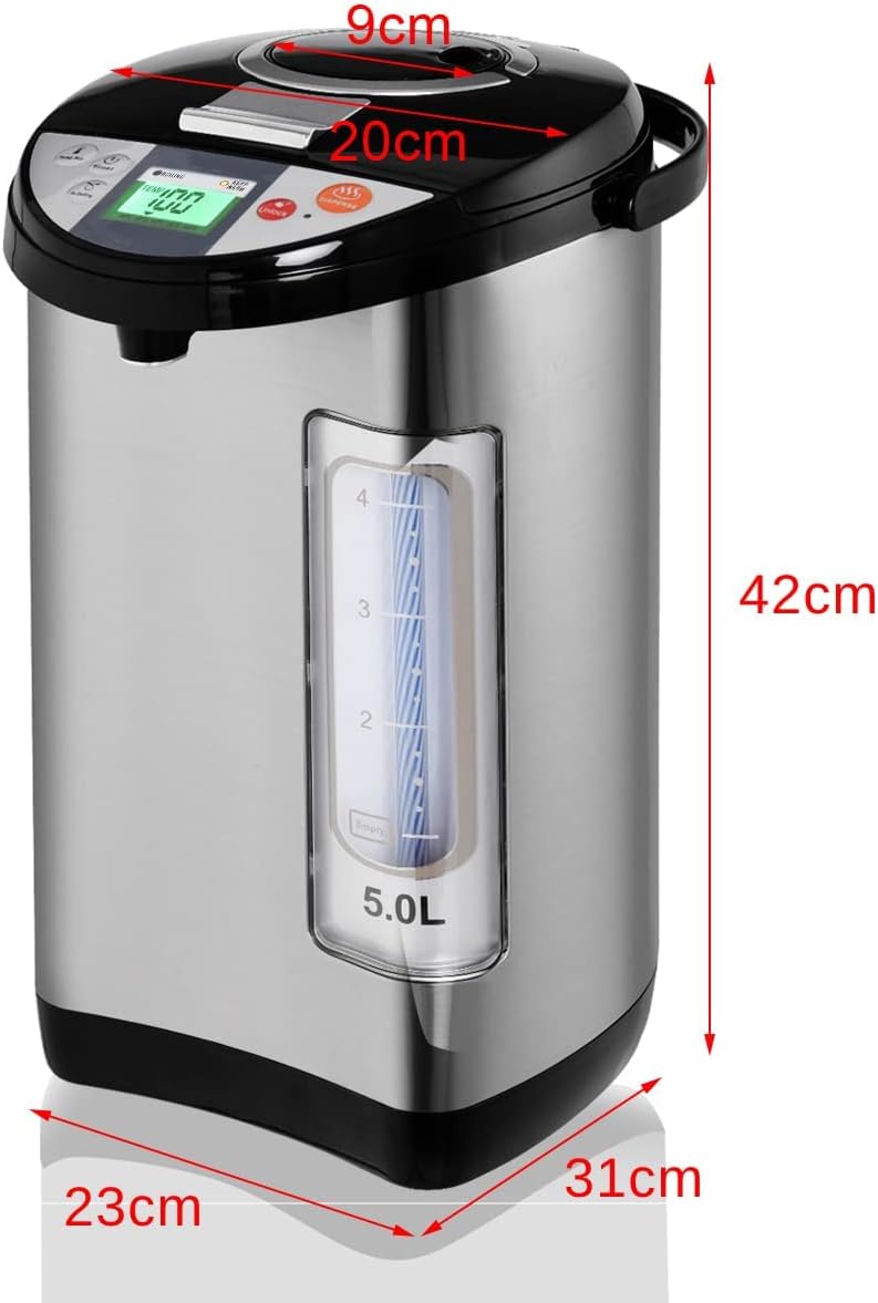 TANGZON 5L Instant Hot Water Dispenser, Thermal Stainless Steel Water Boiler with 5 Temperature Settings, 24H Timer, Auto Re - Boil & Rotatable Base, Electric Instant Kettle for Home Office Brewing - Amazing Gadgets Outlet