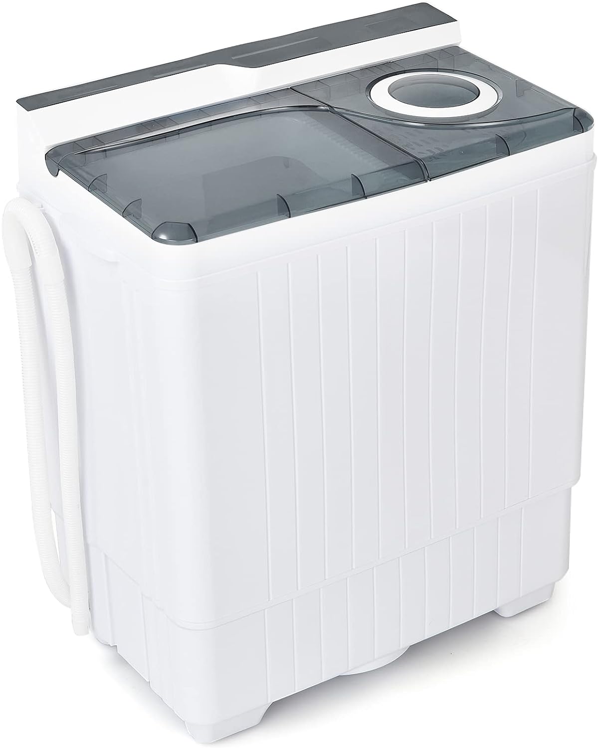 TANGZON Twin Tub Washing Machine, 10.5/8.5/4.5KG Portable Washer and Spin Dryer Combo with Timer Control, Compact Washer for Camping Dorm Caravan RV, 7.5/6.5/3.5KG Washer 3/2/1KG Drying (10.5KG, Grey) - Amazing Gadgets Outlet