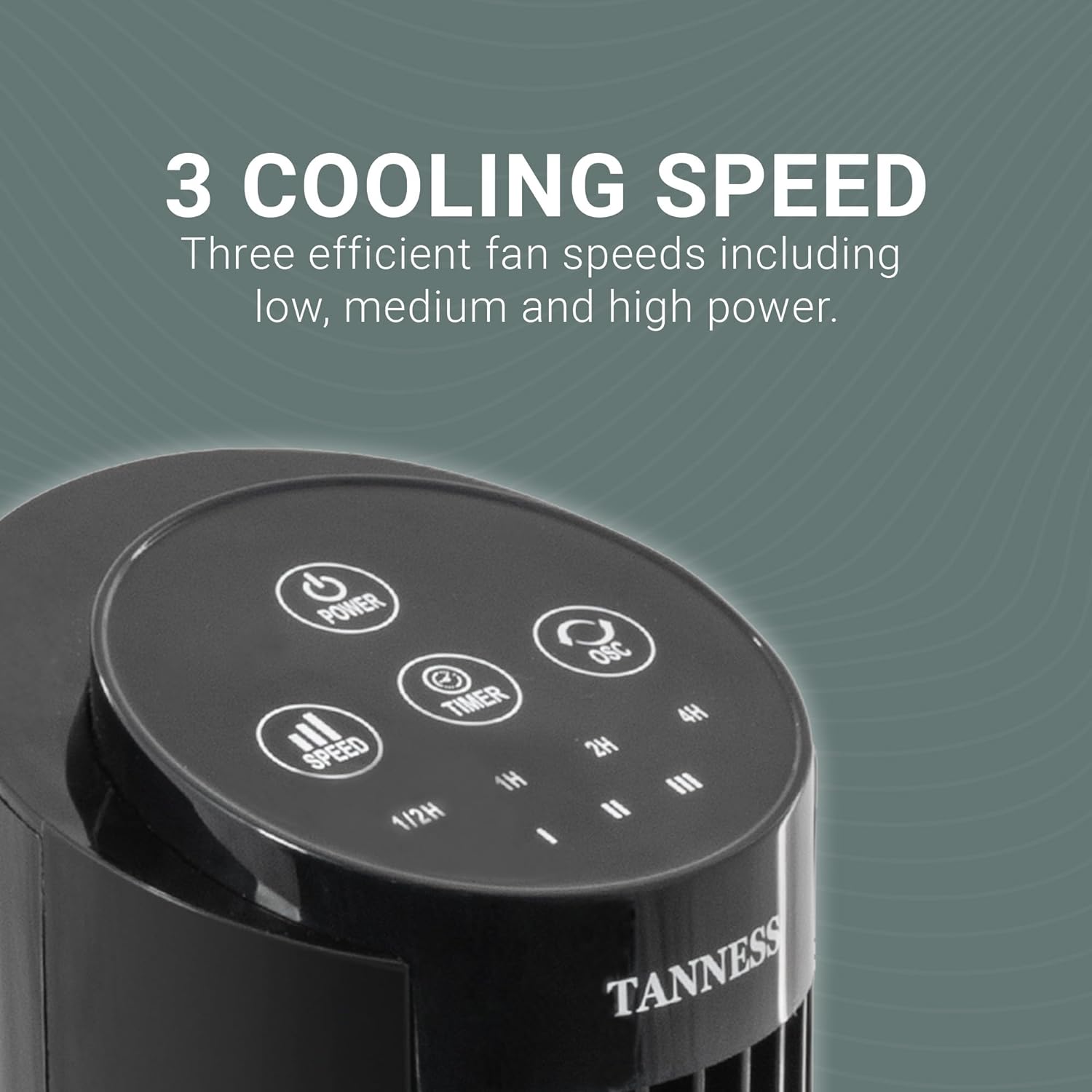 TANNESS 13'' Tower Fan, 3 Speed Adjustable Cooling Fan, 70° Oscillating Desk Fan with 7.5H Timer, Tall & Portable Mini Standing Table Fan, Silent Tower Fan, Ideal Fans for Bedroom, Office - Black - Amazing Gadgets Outlet