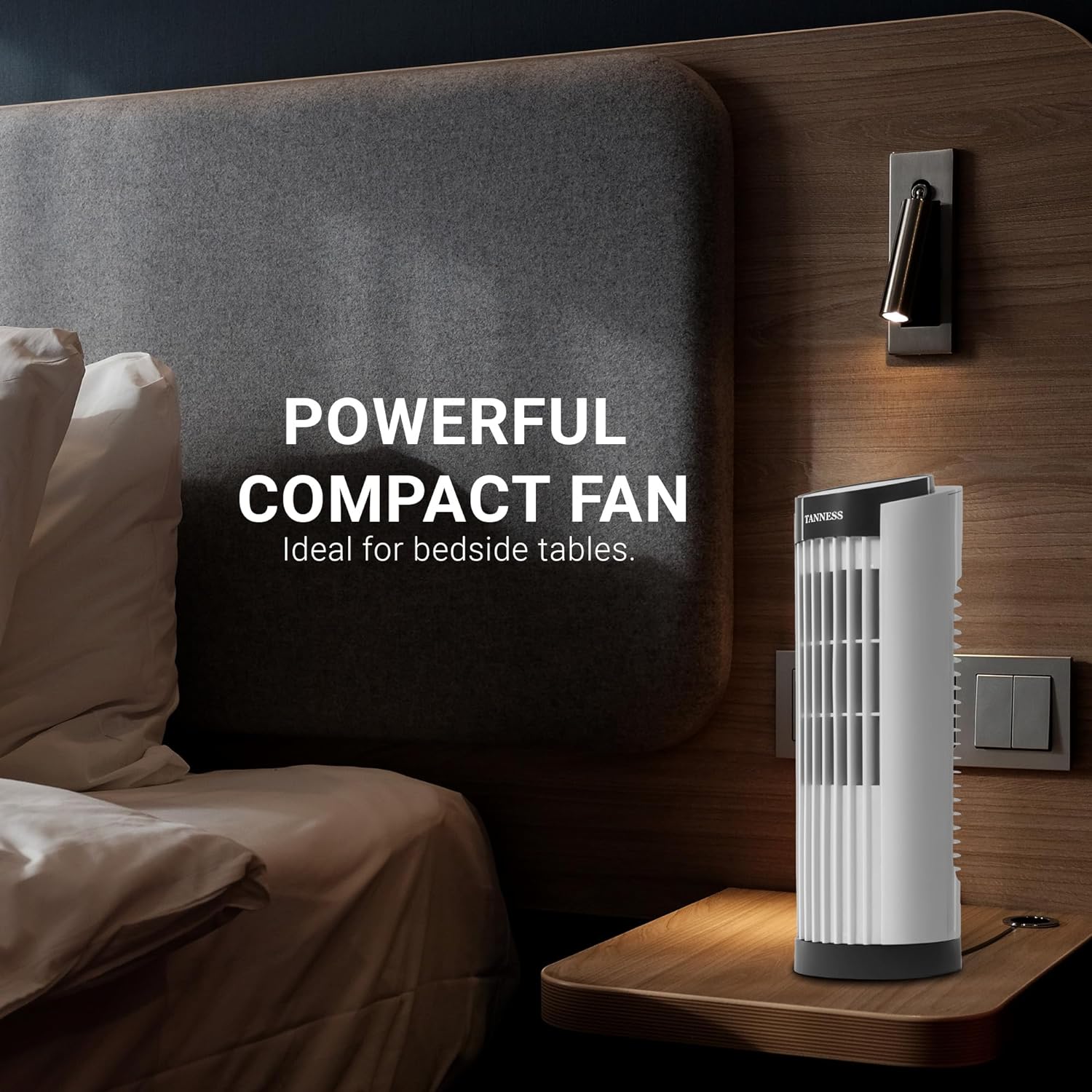 TANNESS 13" Tower Fan, Cooling Fan with 3 Speed | 70° Oscillating Fan, Desk Fan with 7.5H Timer | Portable Fan, Mini Fan | Standing Fan, Table Fan Office, Bedroom Accessories, Fans & Cooling (White) - Amazing Gadgets Outlet