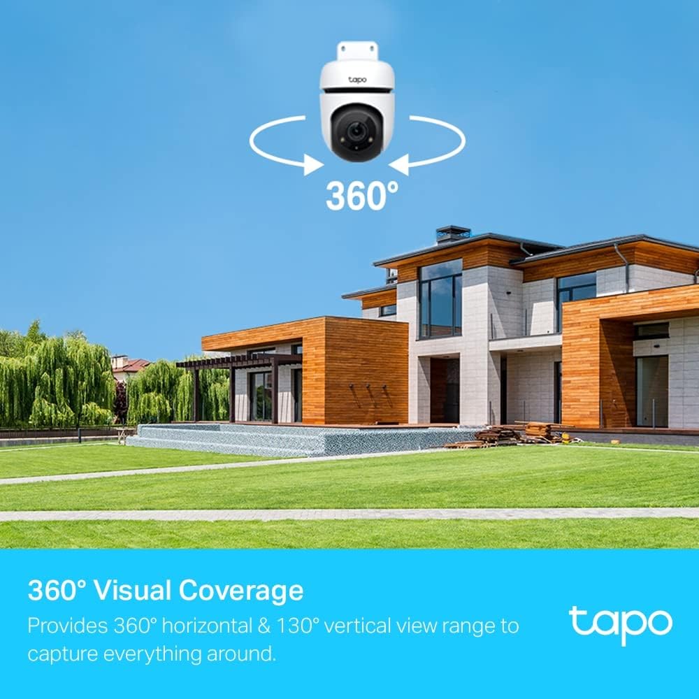 Tapo 1080p Full HD Pan/Tilt Wireless Outdoor Security Camera, 360° Motion Detection, IP65 Weatherproof, Night Vision, Cloud &SD Card Storage, Works with Alexa&Google Home (Tapo C500) White - Amazing Gadgets Outlet