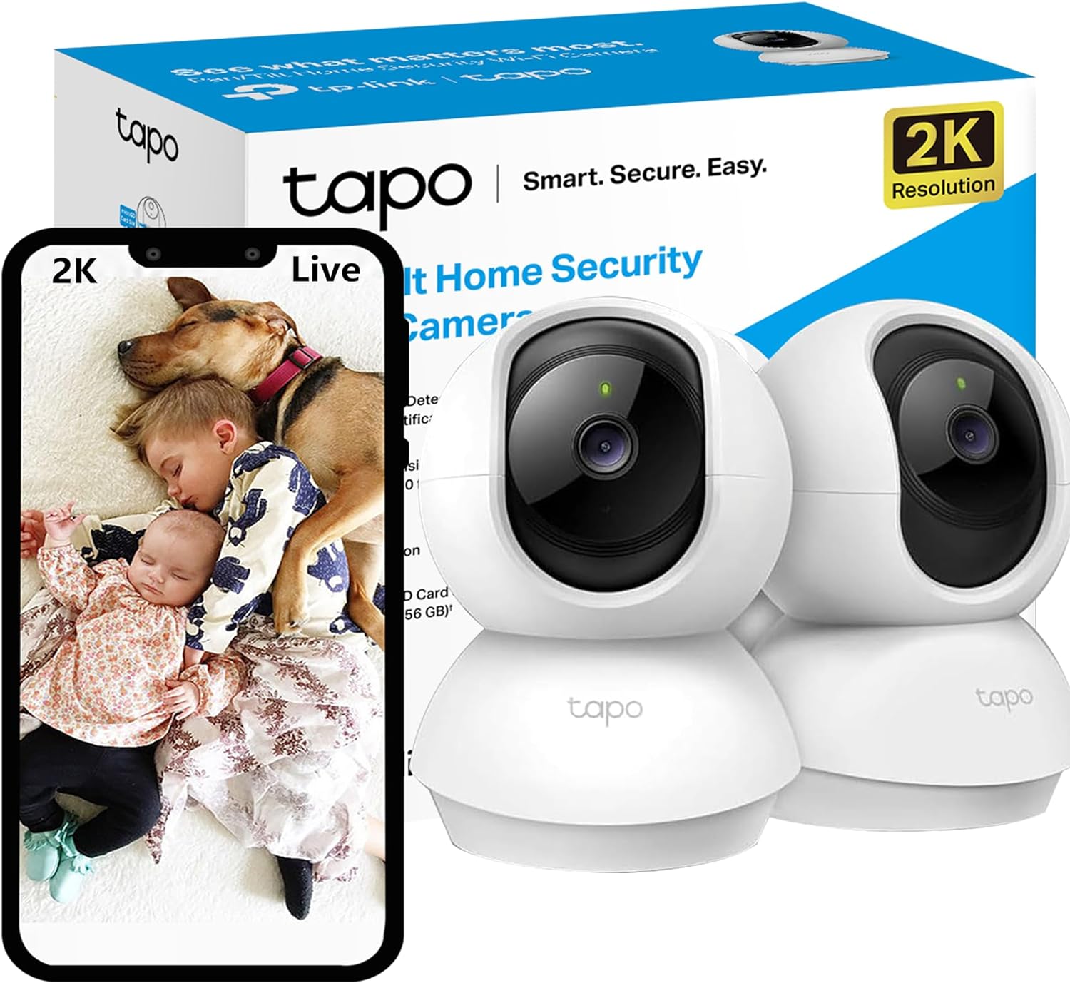 Tapo Wifi Camera, Indoor Camera for Security,2K 3MP Pet Camera,Wireless 360° for Baby Monitor, CCTV,AI Monitor, Smart Motion Detection & Tracking,Night Vision,Works with Alexa & Google Home(Tapo C210) - Amazing Gadgets Outlet