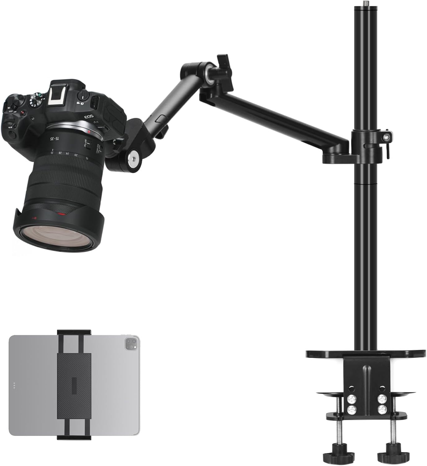 TARION Camera Arm Mount for Streaming: 4 - in - 1 Overhead Camera Desk Mount Stand Adjustable with 1 Mic Boom + 3 Articulating Arms for Camera Ring Light Monitor/Laptop Desktop Live Stream Stand TitanRig - Amazing Gadgets Outlet