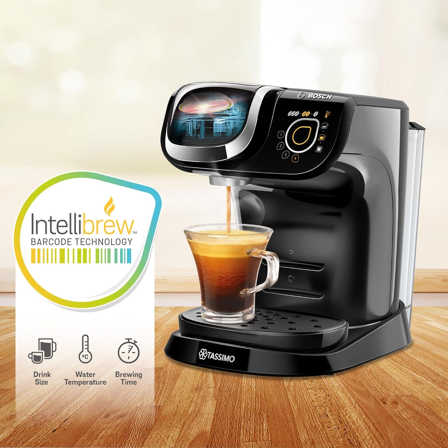 TASSIMO Bosch My Way 2 TAS6502GB Coffee Machine, 1500 Watt, 1.3 Litre - Black - Amazing Gadgets Outlet