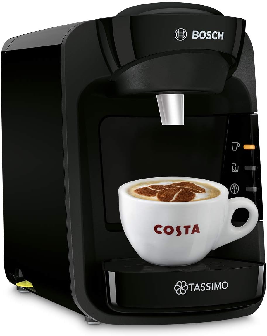 Tassimo by Bosch Suny Special Edition TAS3102GB Coffee Machine, 1300 Watt, 0.8 Litre, Black Variety Box Costa, Kenco, Cadbury and L'OR Coffee Pods (Pack of 5, Total 56 Coffee Capsules) - Amazing Gadgets Outlet