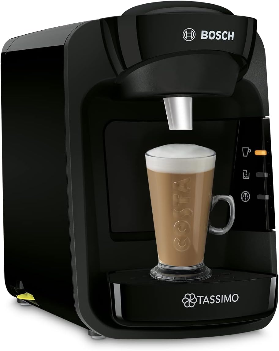 Tassimo by Bosch Suny Special Edition TAS3102GB Coffee Machine, 1300 Watt, 0.8 Litre, Black Variety Box Costa, Kenco, Cadbury and L'OR Coffee Pods (Pack of 5, Total 56 Coffee Capsules) - Amazing Gadgets Outlet