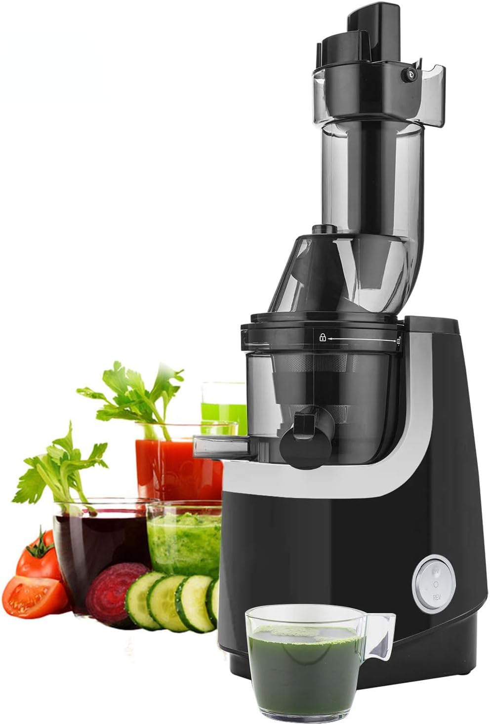 Taylor & Brown Juicer Machines, Slow Juicer Masticating Juicer, Cold Press Juicer with Quiet Motor & Reverse Function for Fresh Healthy Fruits and Vegetables Juice, Easy to Clean with Brush - Amazing Gadgets Outlet