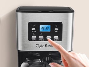 Taylor Swoden Filter Coffee Machine, Drip Coffee Maker with Programmable 24hr Timer, Keep Warm & Anti - Drip, Reusable Filter Fast Brewing - Darcy 950W 1.5 L Black Stainless Steel - Amazing Gadgets Outlet