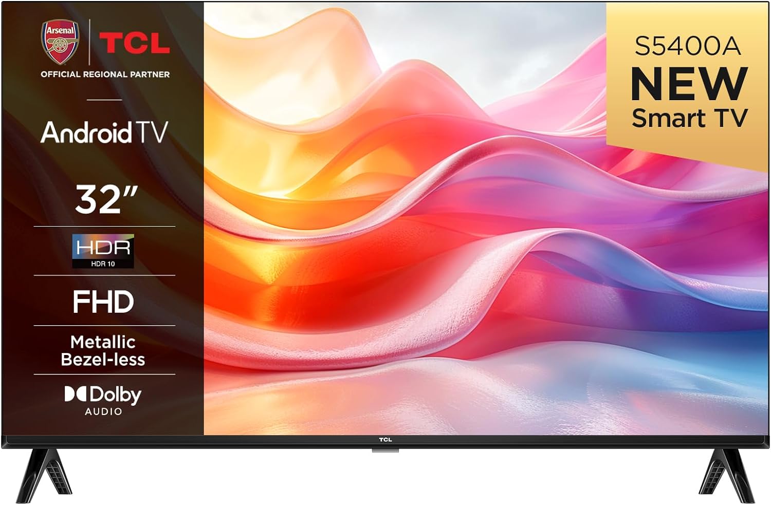TCL 32S5400AFK 32 - inch Television, HDR, FHD, Smart TV Powered by Android TV, Bezeless design (Kids Mode, Dolby Audio, compatible with Google assistant) - Amazing Gadgets Outlet