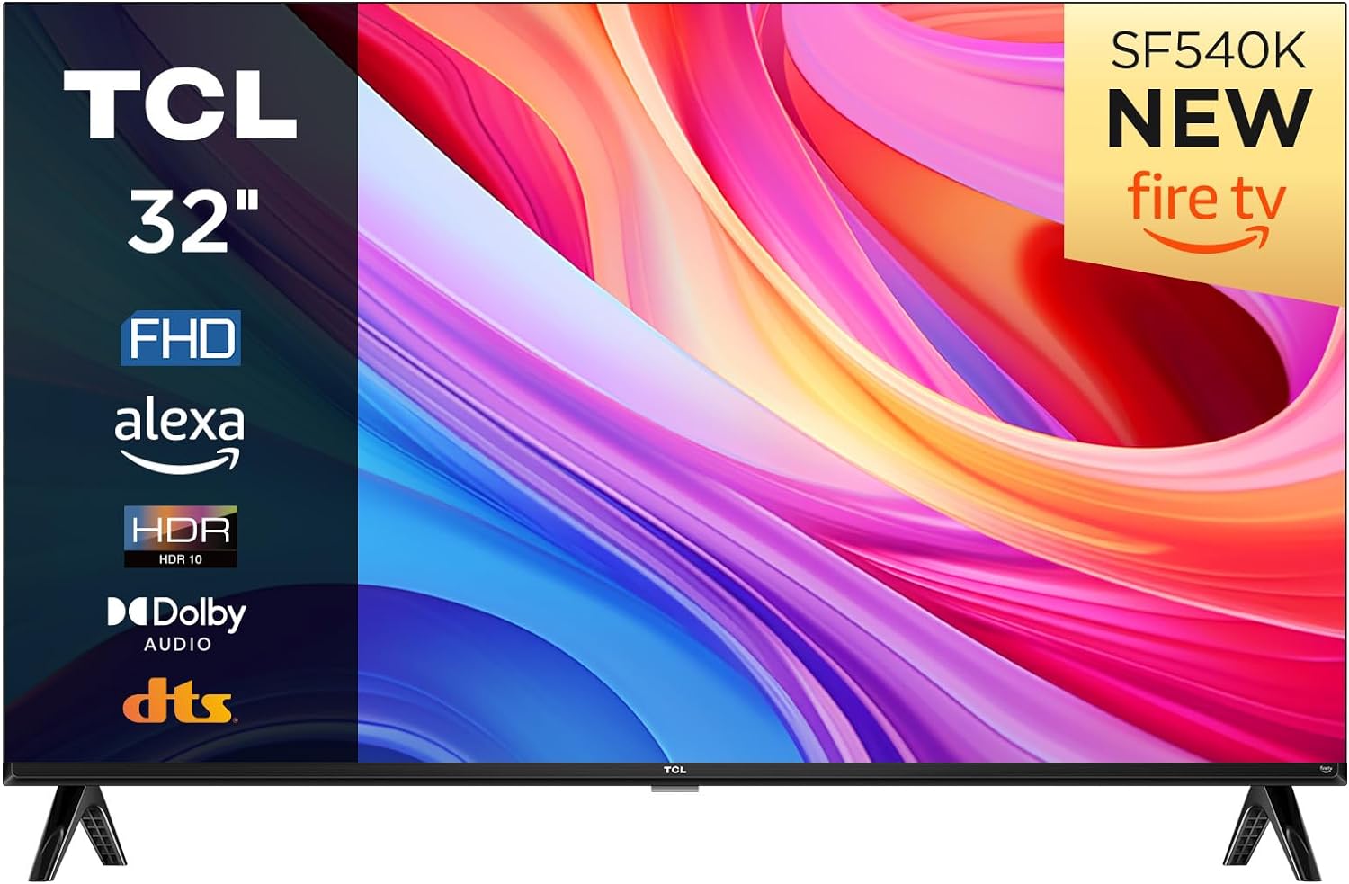 TCL 32SF540K 32 - inch FHD Smart Television - HDR & HLG - Dolby Audio - DTS Virtual X/DTS - HD - Metal Bezel - less - Dual - band Wifi 5 - with Fire OS 7 system - Amazing Gadgets Outlet