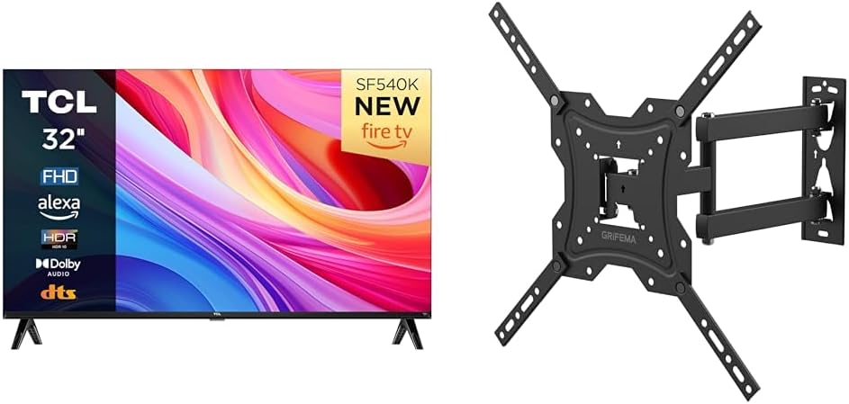 TCL 32SF540K 32 - inch FHD Smart Television - HDR & HLG - Dolby Audio - DTS Virtual X/DTS - HD - Metal Bezel - less - Dual - band Wifi 5 - with Fire OS 7 system - Amazing Gadgets Outlet