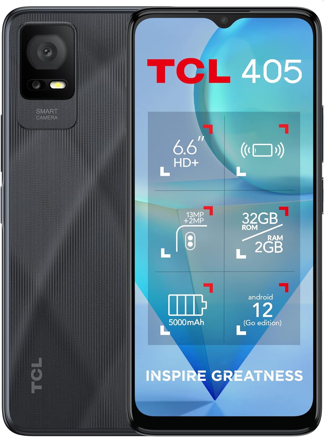 TCL 405 SMARTPHONE, 32GB plus 2GB RAM, 6.6 inches DISPLAY 5000 mAh - LAVENDER PURPLE - Amazing Gadgets Outlet