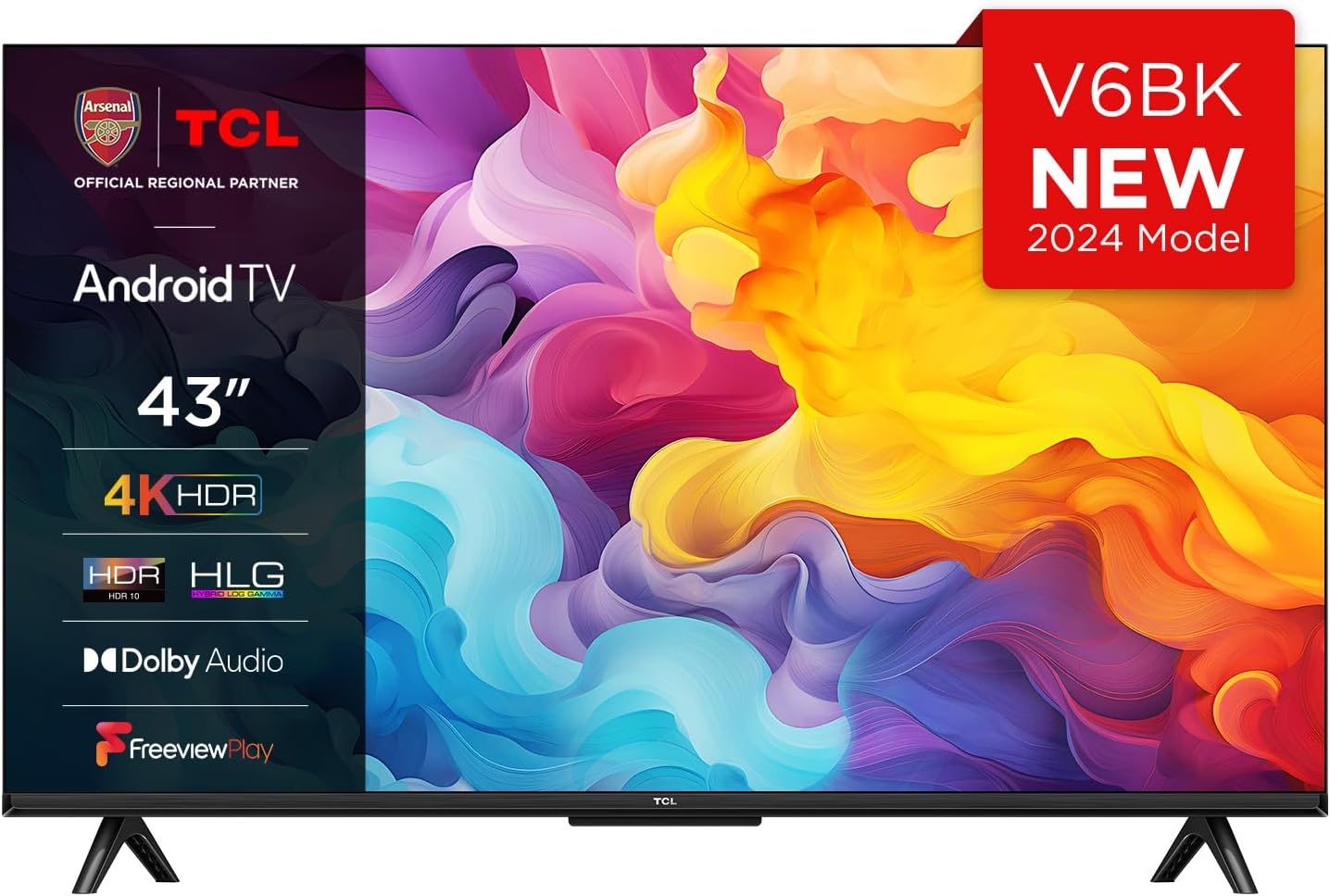 TCL 43P639K 43 - inch 4K Smart TV, HDR, Ultra HD, TV Powered by Android Bezeless design (Freeview Play, Game Master, Dolby Audio, HDR 10 compatible with Google assistant & Alexa) - Amazing Gadgets Outlet