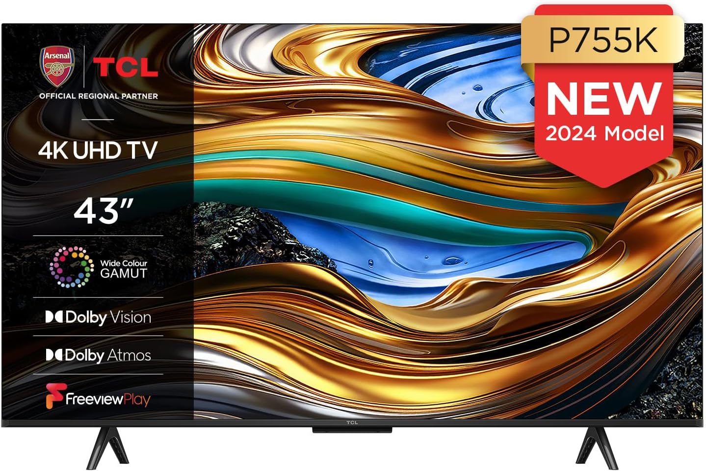 TCL 43P639K 43 - inch 4K Smart TV, HDR, Ultra HD, TV Powered by Android Bezeless design (Freeview Play, Game Master, Dolby Audio, HDR 10 compatible with Google assistant & Alexa) - Amazing Gadgets Outlet