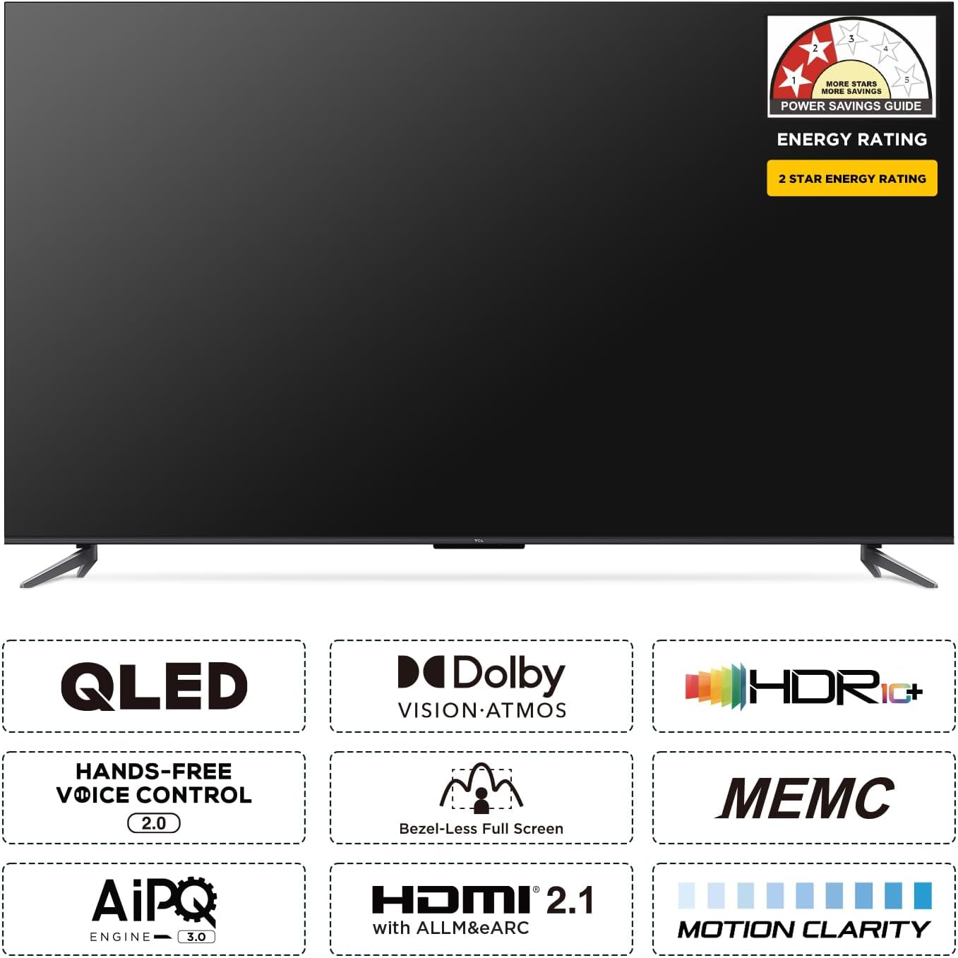 TCL 50C645K 4K UHD QLED 50" Smart TV - Black - Amazing Gadgets Outlet