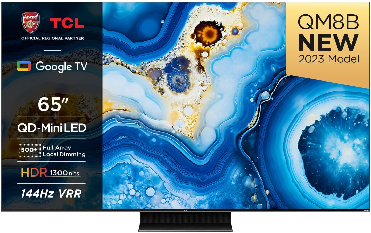 TCL 50QM8B 50 - inch QLED Mini LED Smart TV, 4K HDR Premium 1300nits, Powered by Google TV (Dolby Vision & Atmos, Onkyo 2.0 sound system, 144Hz Motion Clarity Pro, Hands - Free Voice Control) - Amazing Gadgets Outlet