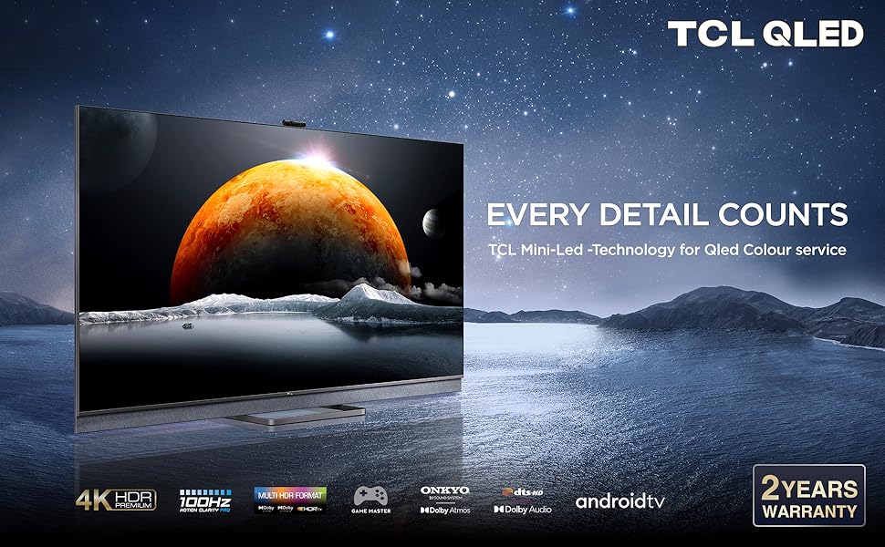 TCL 55C826K Mini LED Gaming TV 55 Inch QLED Smart TV, 4K UHD, Dolby Vision IQ & Atmos, ONKYO Audio System, Google assistant and Alexa - Amazing Gadgets Outlet