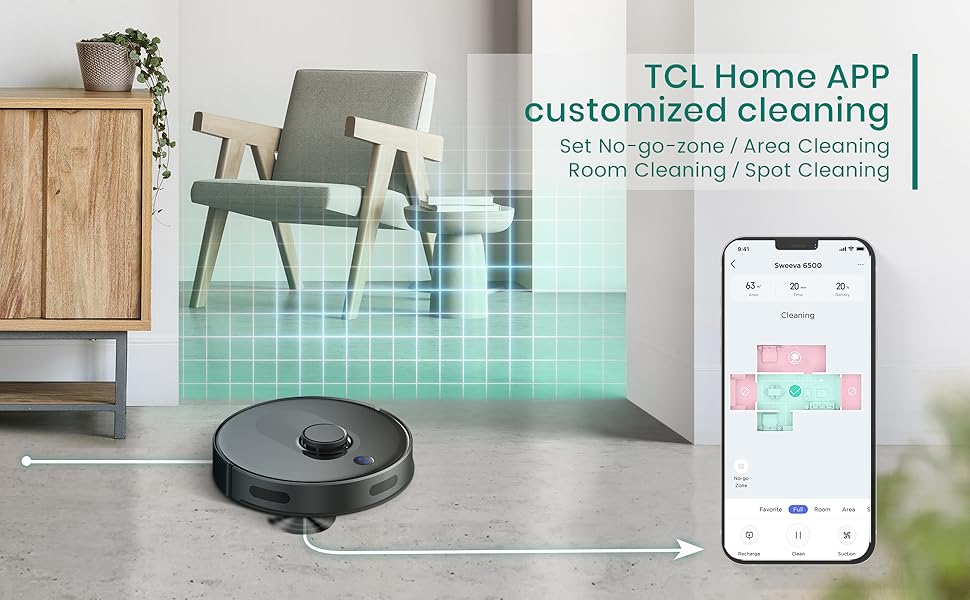 TCL Robot Vacuum Cleaner Ultra Slim, 2700Pa Suction for Pet Hair, Wi - Fi & Alexa Enabled, Boundary Strips & Dust Bag Included, Self - Charging Robotic Vacuum Cleaner, Sweeva 6500BK, Black   Import  Single ASIN  Import  Multiple ASIN ×Product customi - Amazing Gadgets Outlet