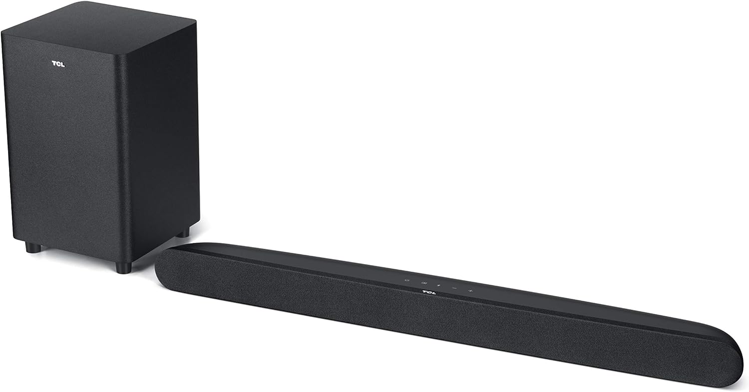 TCL TS6110 Sound Bar for TV with Wireless Subwoofers, Bluetooth Soundbar (240 Watt, Dolby Audio, HDMI ARC, Wall Mountable, Remote Control, Three Sound Modes) , Black - Amazing Gadgets Outlet