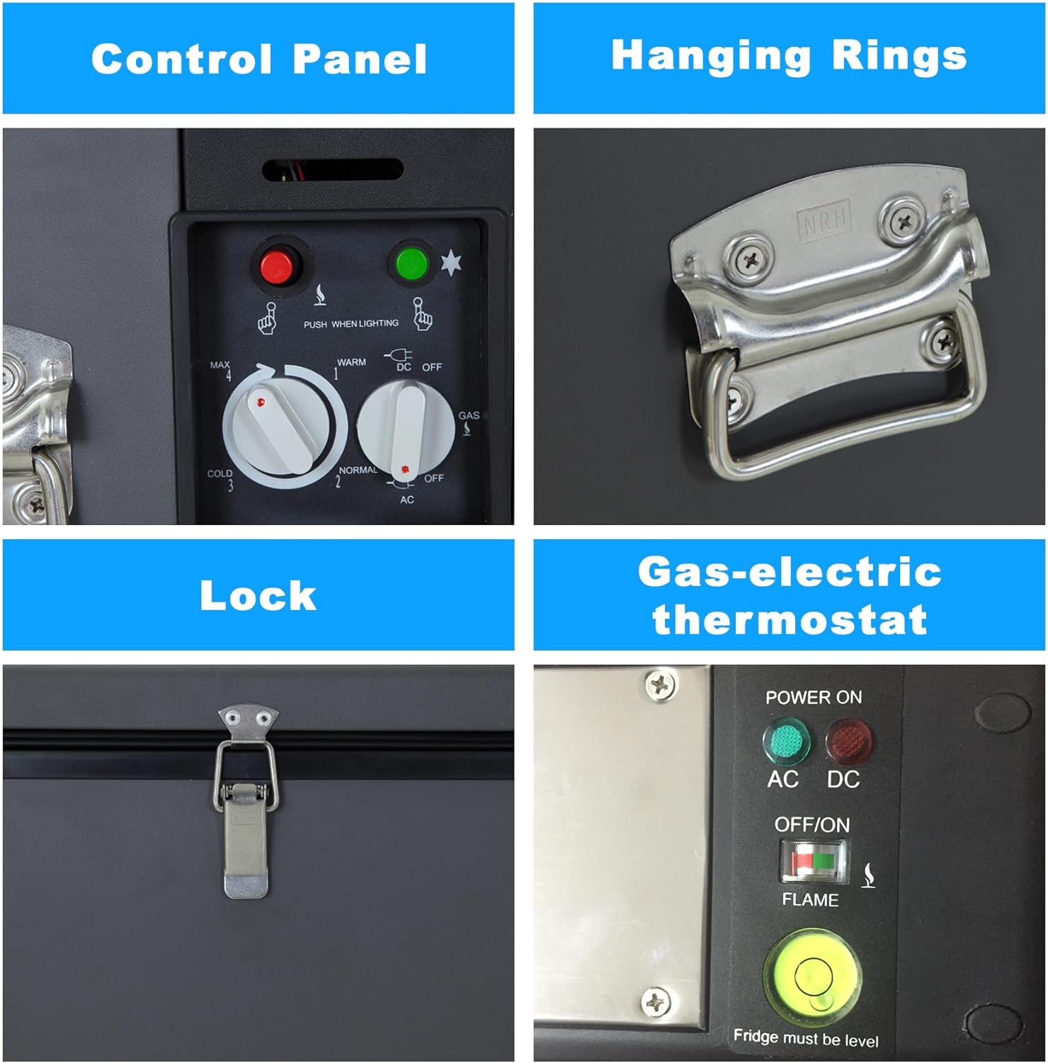 Techomey LPG Gas Fridge Freezer, 3 Way Chest Freezer, LPG Chest Freezer 12V for Motorhome, Camper, Caravan, RV, Truck, 70L, Silent - Amazing Gadgets Outlet