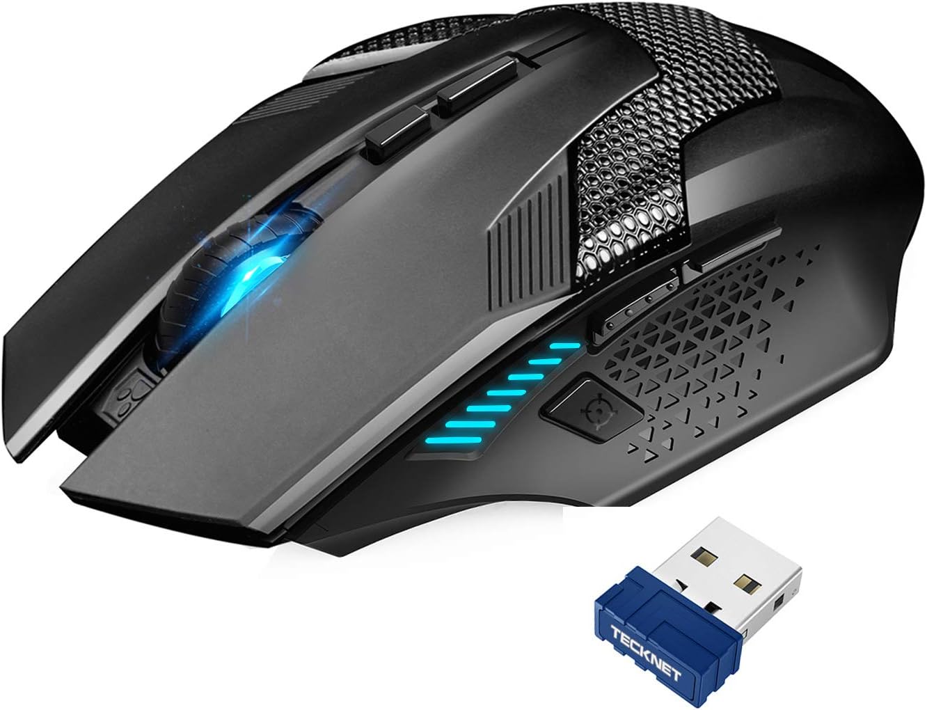 TECKNET Wireless Gaming Mouse 2.4G Optical USB Computer Mice, 8 Buttons, 4800DPI Nano Receiver for Win11, Win10, Win8, Win7, Windows XP, Vista, MAC - Amazing Gadgets Outlet