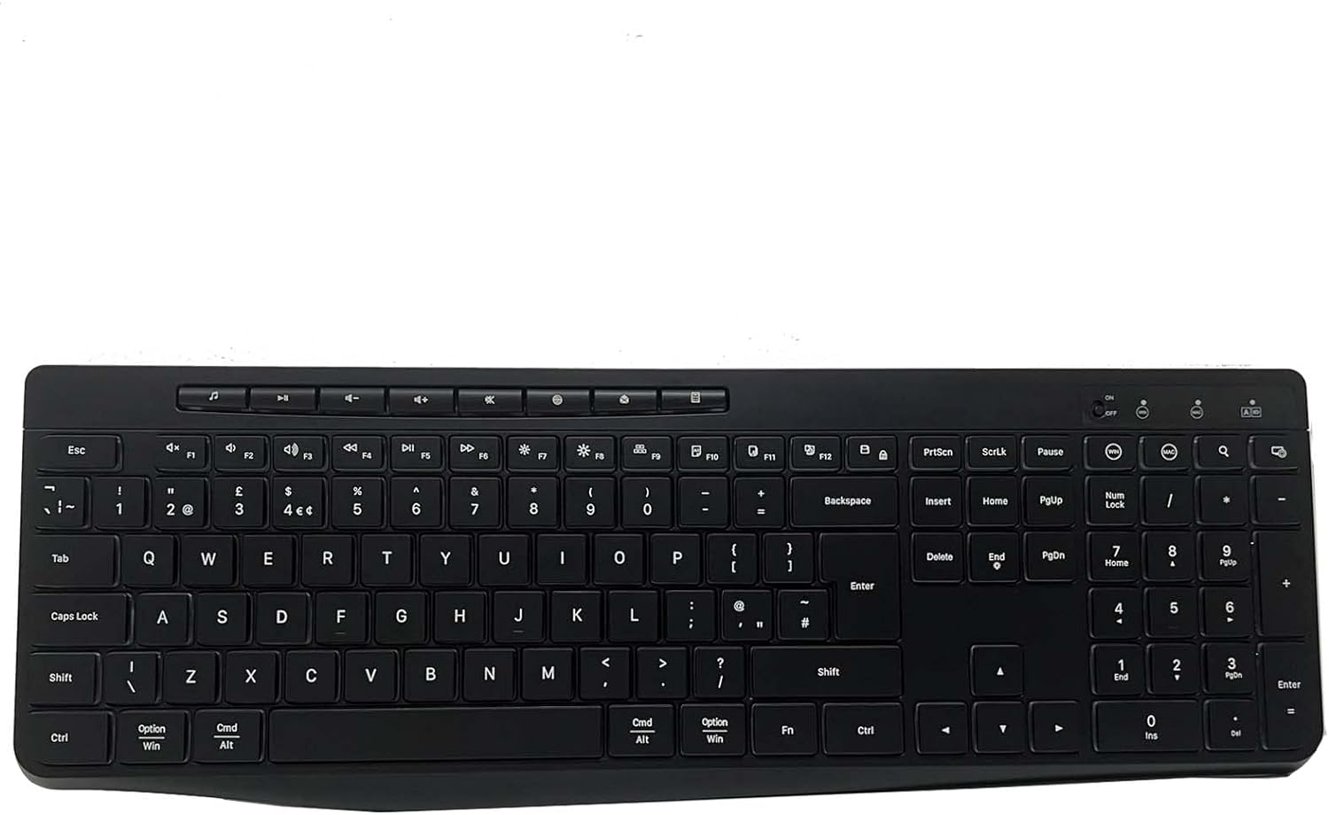 TECURS Wireless Keyboard QWERTY UK Layout, 2.4G Wireless Gaming Keyboard, LED Backlit, Ergonomic, Quiet, Waterproof, Full Size Keyboard with Multimedia Keys for Computer/PC/Laptop/MAC/Windows - Amazing Gadgets Outlet