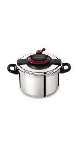 Tefal P2530738 Secure 5 Neo Stainless Steel Pressure Cooker, 6 L, Induction, Silver - Amazing Gadgets Outlet