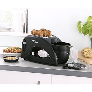 Tefal Toast n Bean, 2 Slice Toaster, Bean & Egg maker, 1200 W, Black, TT552842 - Amazing Gadgets Outlet