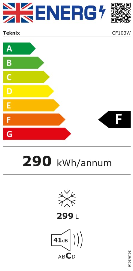 Teknix CF103W 292L 112.5cm Wide Chest Freezer, F(A+) Rated - White - Amazing Gadgets Outlet