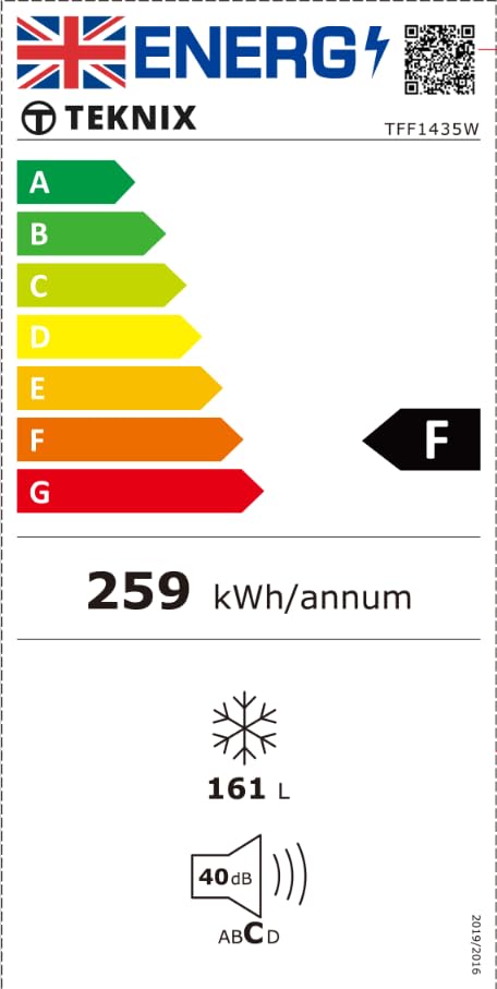 Teknix TFF1435W 143cm High, 161L Upright Frost Free Freezer - White - Amazing Gadgets Outlet