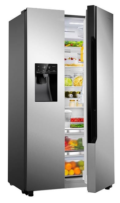 Teknix THSBS1791INX 2 Door Side by Side Fridge Freezer, Non - Plumbed Ice & Water - Stainless Steel - Amazing Gadgets Outlet