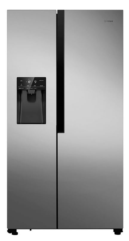 Teknix THSBS1791INX 2 Door Side by Side Fridge Freezer, Non - Plumbed Ice & Water - Stainless Steel - Amazing Gadgets Outlet