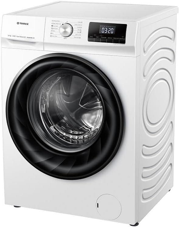 Teknix TKW10142H 10Kg 1400 Spin Washing Machine, Steam program, 15 Min Quick Wash - White - Amazing Gadgets Outlet