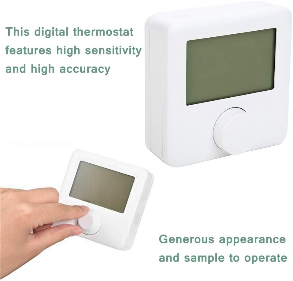 Temperature Controller, 2 Wire Room Thermostat Heating Thermostat Digital Thermostat with Large Screen LCD Display Wall Hanging for Control Room Temperature (White) - Amazing Gadgets Outlet