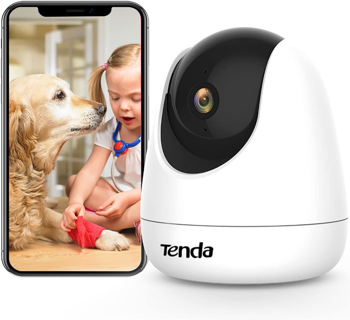 Tenda Indoor WiFi Camera,1080P Pet Dog Camera,360° Home Security Camera,12M Night Vision,2 - Way Audio,Smart Tracking,AI Human/Motion Detection,Privacy Mode,SD&Cloud Storage(CP3) - Amazing Gadgets Outlet