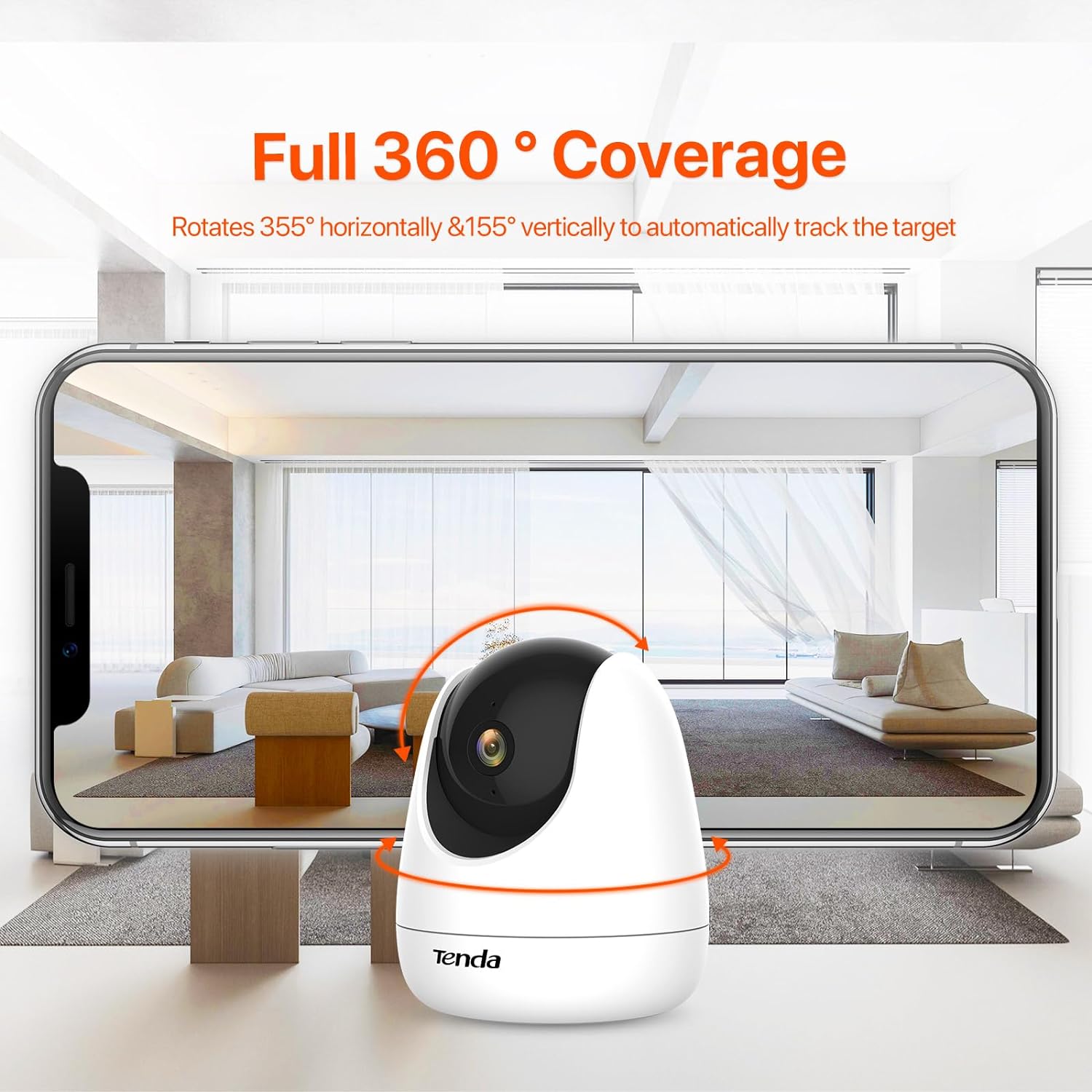 Tenda Indoor WiFi Camera,1080P Pet Dog Camera,360° Home Security Camera,12M Night Vision,2 - Way Audio,Smart Tracking,AI Human/Motion Detection,Privacy Mode,SD&Cloud Storage(CP3) - Amazing Gadgets Outlet