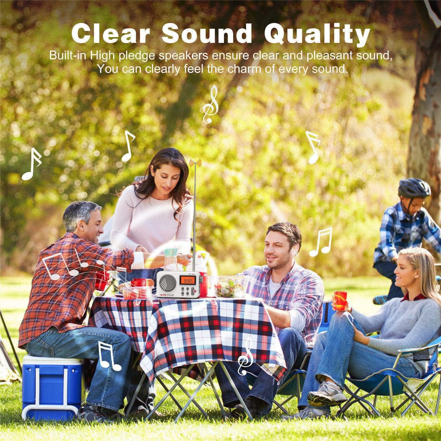 Tendak Portable Radio, Small Radio FM/AM, Transistor Radio with Excellent Sound Quality and Receiving/Storage Channel/Timing/Alarm Clock Function, Small Portable Radio Suitable for Travel and Camping - Amazing Gadgets Outlet