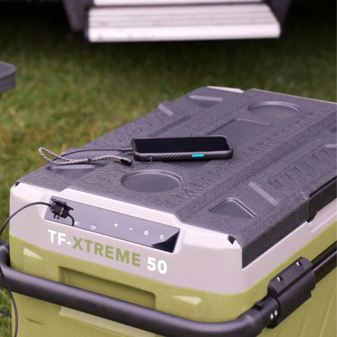 TF - XTREME TOTALCOOL UK 50 | 2 Year Warranty | 12/24 Volt Portable Fridge Freezer | App Controlled Coolbox for Camping, Caravan, Motorhome, Van Life Picnic, Off Grid, Fishing | (CAMO - GREEN)   Import  Single ASIN  Import  Multiple ASIN ×Product cus - Amazing Gadgets Outlet