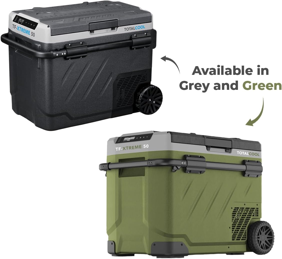 TF - XTREME TOTALCOOL UK 50 | 2 Year Warranty | 12/24 Volt Portable Fridge Freezer | App Controlled Coolbox for Camping, Caravan, Motorhome, Van Life Picnic, Off Grid, Fishing | (CAMO - GREEN)   Import  Single ASIN  Import  Multiple ASIN ×Product cus - Amazing Gadgets Outlet