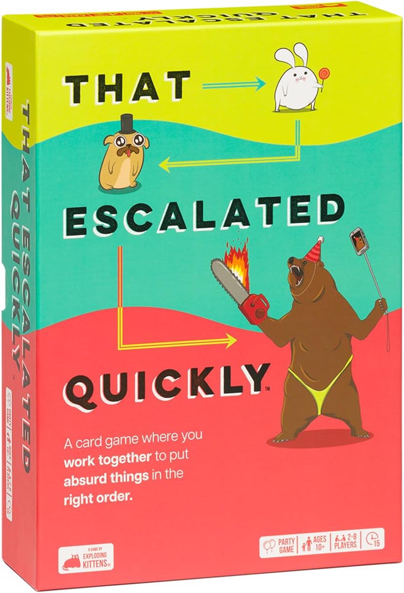 That Escalated Quickly by Exploding Kittens | Hilarious Fun for Game Night with 160 Cards for Exciting Gameplay | 2 - 8 Players for Parties and Holidays - Amazing Gadgets Outlet