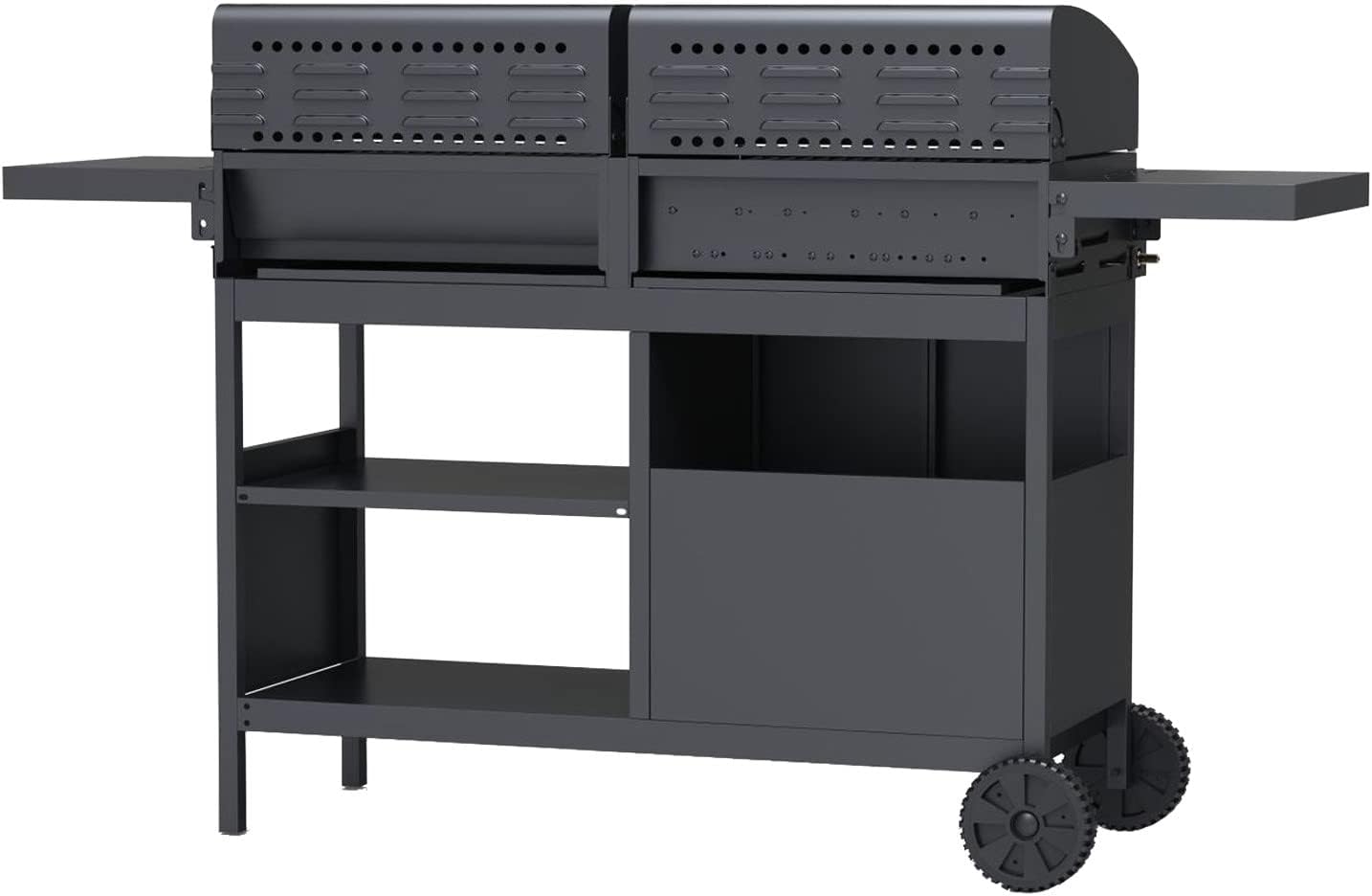 The Georgia Dual Fuel - 3 Burner Gas & Charcoal BBQ in Black - Amazing Gadgets Outlet