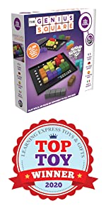 The Happy Puzzle Company The Genius Square Game - 62,208 Puzzle Challenges for Friends and Family Board Game Night - Logic STEM Educational Learning Resources - Adults & Kids Smart Games Ages 6+ - Amazing Gadgets Outlet