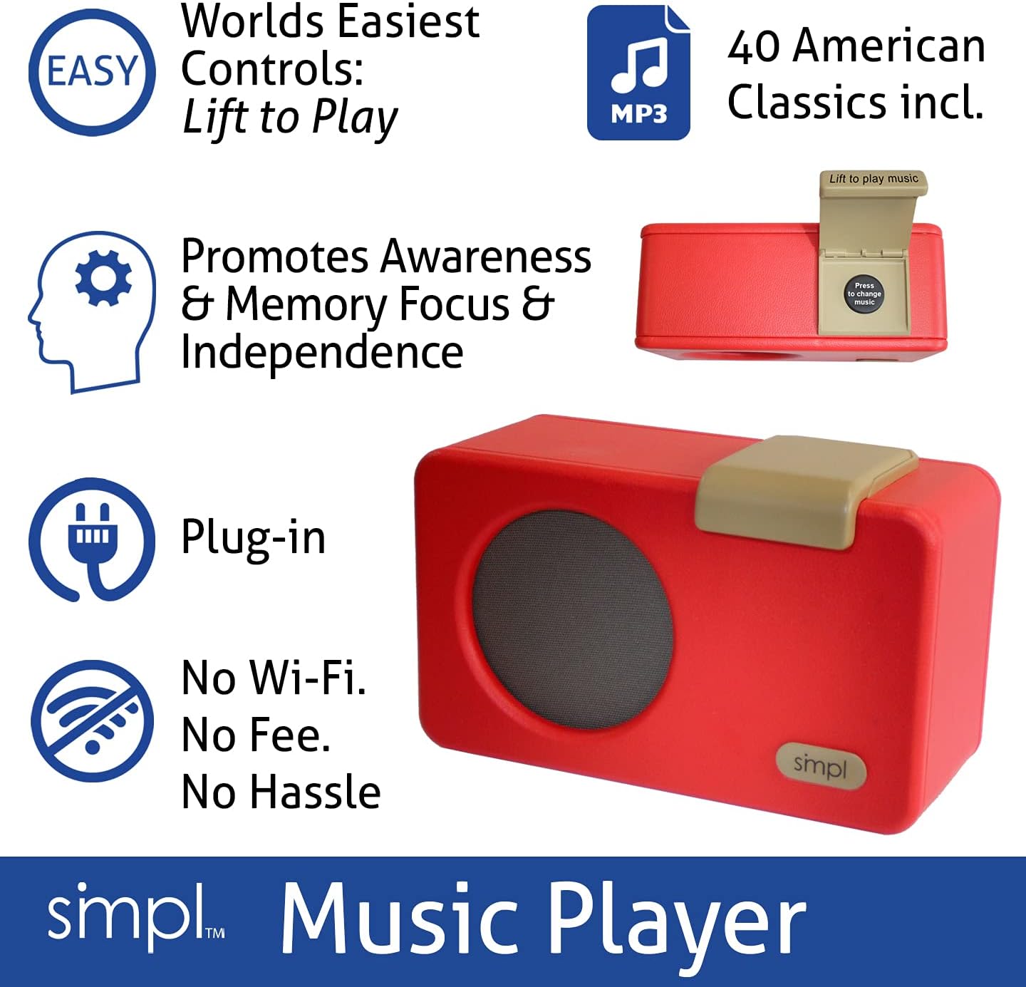 The Simple Music Player - MP3 music box for Alzheimer's and dementia. - Amazing Gadgets Outlet