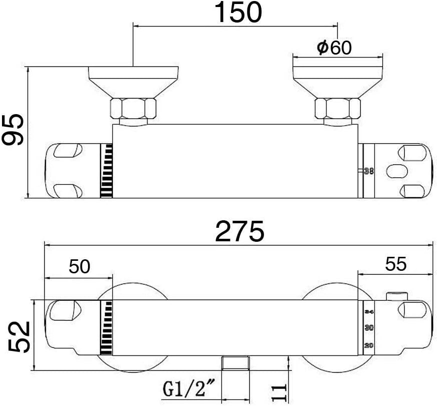 Thermostatic Bath Shower Mixer Tap Wall Mounted Shower Mixer Bar Chrome Brass Diverter Valve Anti Scald Tap Bathroom Accessory Intelligent Constant Temperature   Import  Single ASIN  Import  Multiple ASIN ×Product customization General D - Amazing Gadgets Outlet