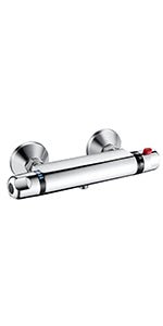 Thermostatic Shower Mixer Bar, AIMOYO Wall Mounted Shower Mixer Valve, Modern Anti Scald Thermostatic Shower Tap, 38°C Temperature Control for Bathroom, Chrome, G1/2" Outlet   Import  Single ASIN  Import  Multiple ASIN ×Product customization - Amazing Gadgets Outlet