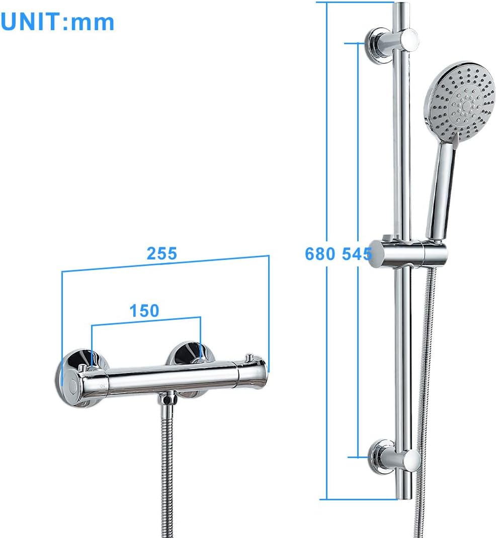 Thermostatic Shower Mixer Bar with Shower Riser Kit, NewEast Chrome Shower Mixer Set, Wall Mounted Mixer Shower Valve   Import  Single ASIN  Import  Multiple ASIN ×Product customization General Description Gallery Reviews Variations - Amazing Gadgets Outlet